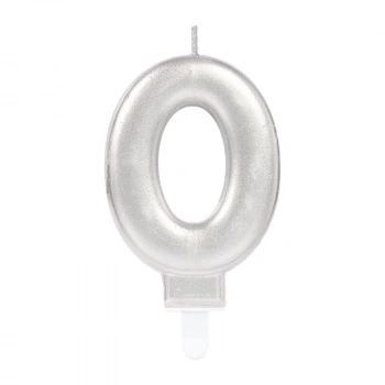 0 Rakam Mum Gümüş Renk