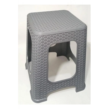 1 Adet Küçük GRİ Tabure Kir Tutmaz 30 cm Hasır Örgü Uygun Alt Kuşaklı Sağlam Dizayn (599)