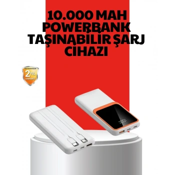 10000 Mah Taşınabilir Powerbank – Çift Çıkışlı Type-c Ve Lightning Uyumlu