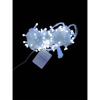 10m 100 Led Damla Uçlu Beyaz Işık Şeffaf Kablo Mz-17-1