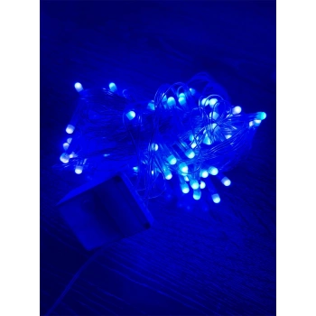 10m 100 Led Damla Uçlu Mavi Işık Şeffaf Kablo Mz-17-6