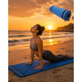 10mm Yoga Matı Mavi