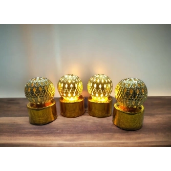 12li  Ramazan Ayaklı Led Işık Gold Renk Gün Işığı Mz6200-232