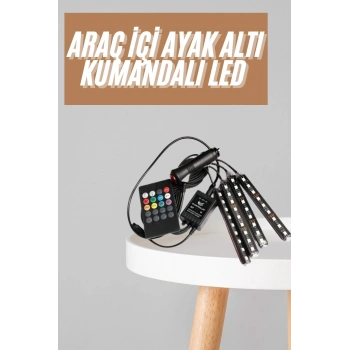 12li Şerit Led Işık Rgb Sese Ve Müziğe Duyarlı Araç İçi Ayak Altı