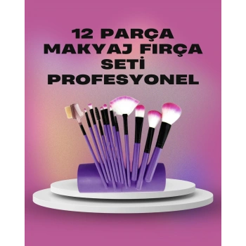 12 Parça Yumuşak Kıllı Makyaj Fırçası Seti Yüz Ve Göz Makyajına Uygun Profesyonel Kullanım