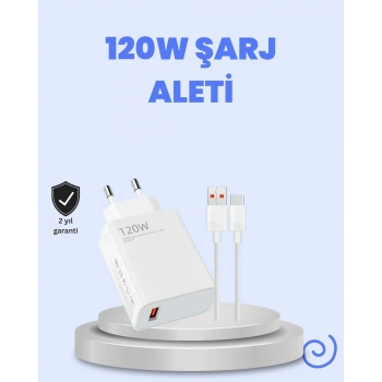 120 Watt Turbo Şarj Cihazı  Redmi Note 10 11 12 Uyumlu