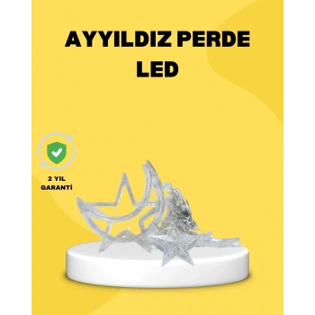 126 Led’li Yıldız Ay Perde Işık Prizden Çalışan Dekoratif Aydınlatma