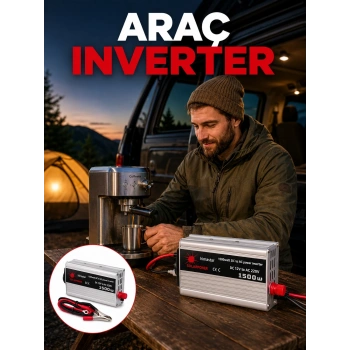 1500w Oto Güç İnverteri Araç Aküsünden Güvenli Elektrik Sağlayan Çevirici