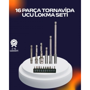 16 Parça Usta İşçilik Bits Takımı Vida Sökme Takma Set