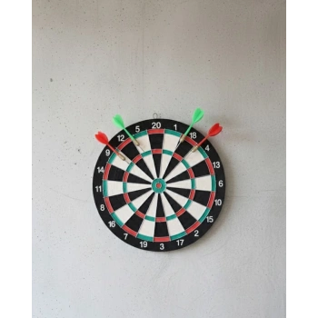 17 İnç Profesyonel Dart Tahtası Dayanıklı Yapı Ve 4 Metal Dart Oku