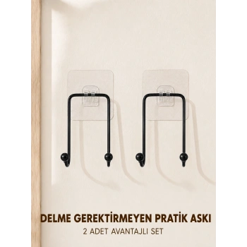 2 Adet Çok Amaçlı Yapışkanlı Askı Ev Mutfak Banyo Düzenleyici