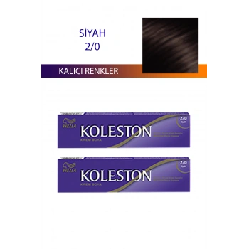 2 Adet Single Tüp Boya Saç Boyası Siyah 2/0 (599)