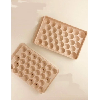 2 li Buz Kalıbı 33 Bölmeli Kristal Küre Buzluk - Mini Yuvarlak Buz Kalıbı (599)