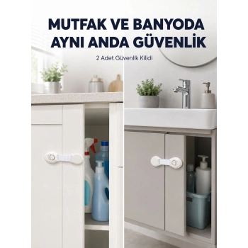 2li Dolap Ve Çekmece Güvenlik Kilidi Seti