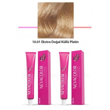 2 Li Set Premium 10.01 Ekstra Doğal Küllü Platin  Kalıcı Krem Saç Boyası 2 X 50 G Tüp (599)