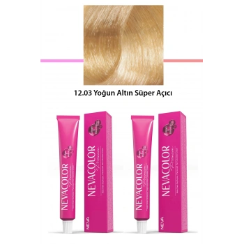 2 Li Set Premium 12.03 Yoğun Altın Süper Açıcı  Kalıcı Krem Saç Boyası 2 X 50 G Tüp (599)