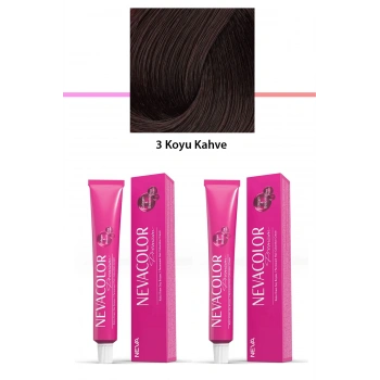 2 Li Set Premium 3 Koyu Kahve  Kalıcı Krem Saç Boyası 2 X 50 G Tüp (599)