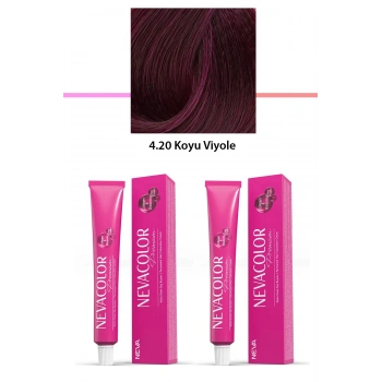 2 Li Set Premium 4.20 Koyu Viyole  Kalıcı Krem Saç Boyası 2 X 50 G Tüp (599)