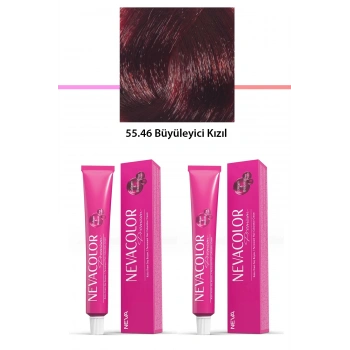 2 Li Set Premium 55.46 Büyüleyici Kızıl  Kalıcı Krem Saç Boyası 2 X 50 G Tüp (599)