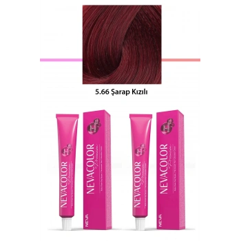 2 Li Set Premium 5.66 Şarap Kızılı  Kalıcı Krem Saç Boyası 2 X 50 G Tüp (599)