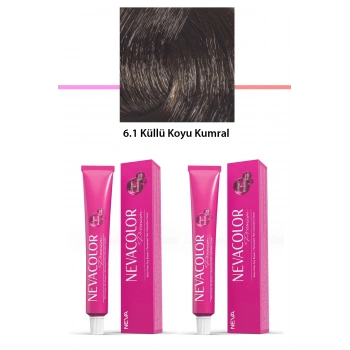 2 Li Set Premium 6.1 Küllü Koyu Kumral  Kalıcı Krem Saç Boyası 2 X 50 G Tüp (599)