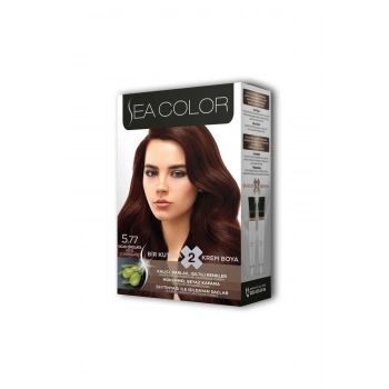 2 Tüp Krem Saç Boyası Seti Sıcak Çikolata No:5.77 (599)