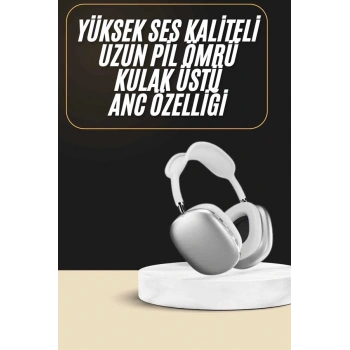 2025 Model Kulak Üstü Kablosuz Bluetooth Kulaklık Gürültü Azalta Uzun Pil