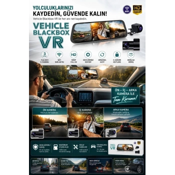 2k Ekran Tam Dokunmatik 9.66” Dikiz Ayna Araç Içi Kamera (1080p Arka)