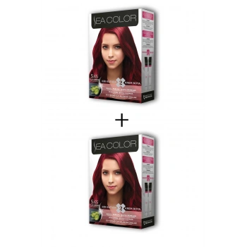 2X2 Tüp Krem Saç Boyası Seti Çilek Kırmızısı No:5.65 (599)