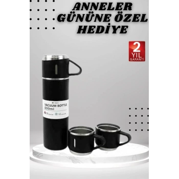 3 Bardaklı Termos Seti Anneler Gününe Özel Hediye Taşınabilir Sızdırmaz Isı Koruyucu