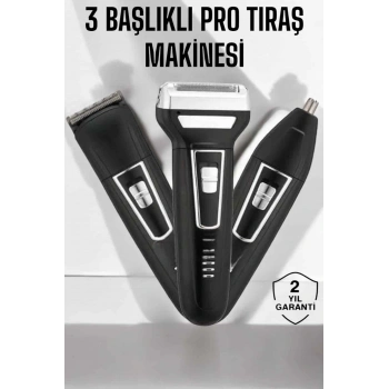 3 Başlıklı Profesyonel Tıraş Makinesi