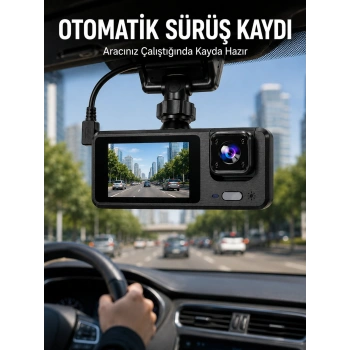 3 Kameralı Dvr Araç Kamerası – Tam Güvenlik, Tam Kapsama Yeni Nesil
