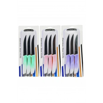 3lü Tırtıklı Meyve Bıçağı 1 Adet-CLKN-1869 (599)