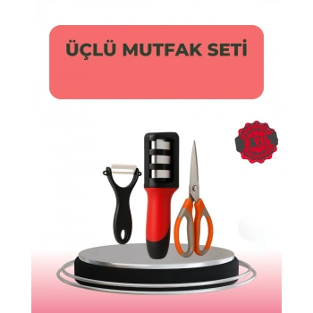 3 Parçalı Çok Fonksiyonlu Mutfak Makas Seti – Paslanmaz Çelik, Ergonomik Tasarım