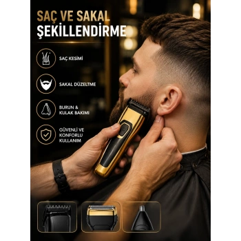 3ü 1 Arada Şarjlı Kişisel Bakım Ve Tıraş Makinesi