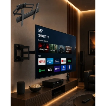 32 55 İnç Televizyon Askı Aparatı Duvara Monte Hareketli Tv Tutucu