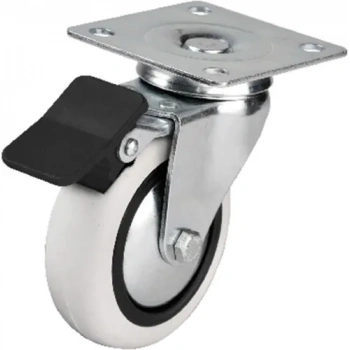 353 - 75x25 Mm Pvc Makaralı Tablalı Frenli Teker 4 Adet