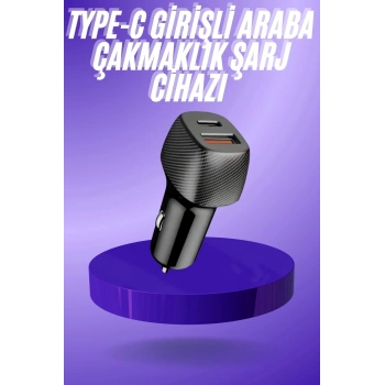 38w Usb Type-c Girişli Oto Çakmaklık Araç İçi Hızlı Şarj Çakmaklık Şarj Aleti
