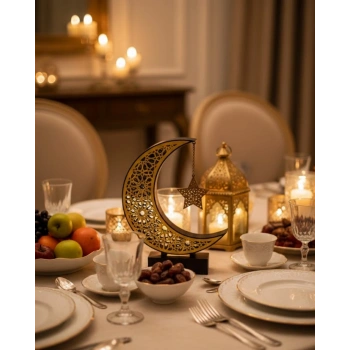 3d Hilal Yıldız Biblo 23x23 Cm Şık Ve Zarif Dekorasyon