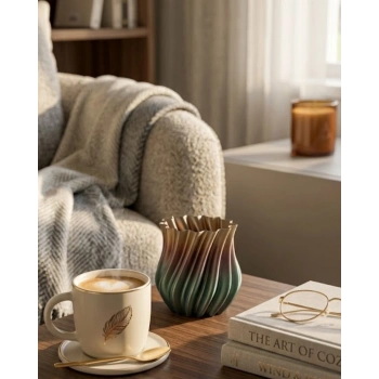 3d Kıvrımlı Vazo Siyah