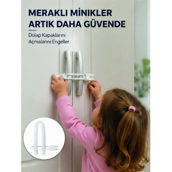4 Adet Dolap Emniyet Kilidi Çocuk Güvenliği İçin Güçlü Ve Dayanıklı Set Yeni Nesil