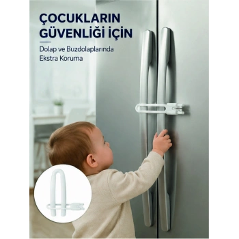 4 Adet Dolap Kapak Kilidi Ev İçi Güvenlik İçin Pratik Koruma Seti Yeni Nesil