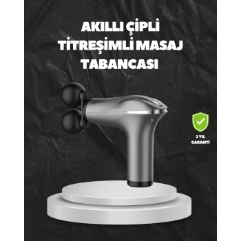 4 Başlıklı Şarjlı Masaj Tabancası Bel Sırt Boyun Bacak Kas Rahatlatıcı