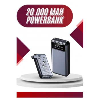 4 Çıkışlı 20.000 Mah Powerbank Uzun Pil Ömürlü Taşınabilir