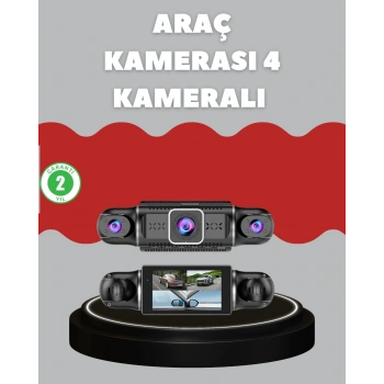 4 Kameralı Araç Kayıt Cihazı Full Hd Park İzleme Gece Görüş