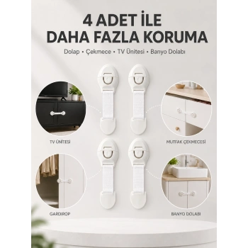 4lü Çocuk Güvenlik Dolap Ve Çekmece Kilidi