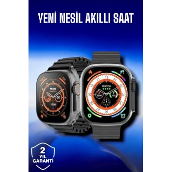 45 Mm Gri Kasa Ultra Akıllı Saat Sesli Görüşme, Sağlık Takibi, Suya Dayanıklı