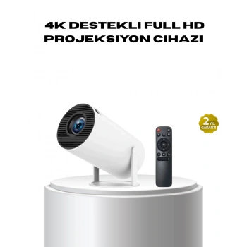 4k Destekli Full Hd Projeksiyon Cihazı – 130 İnç Geniş Ekran, Wifi Ve Hdmı Bağlantılı