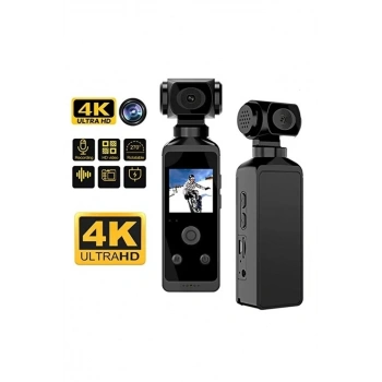 4k Ultra Hd Aksiyon Kamerası 270° Geniş Açı Döner Klips Su Geçirmez Kılıf Wifi Kamera