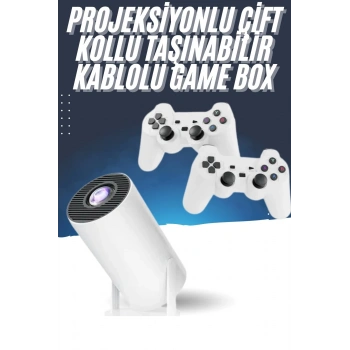 4k Wireless Çift Kollu Kumandalı Oyun Projeksiyonu Retro Video Oyunu